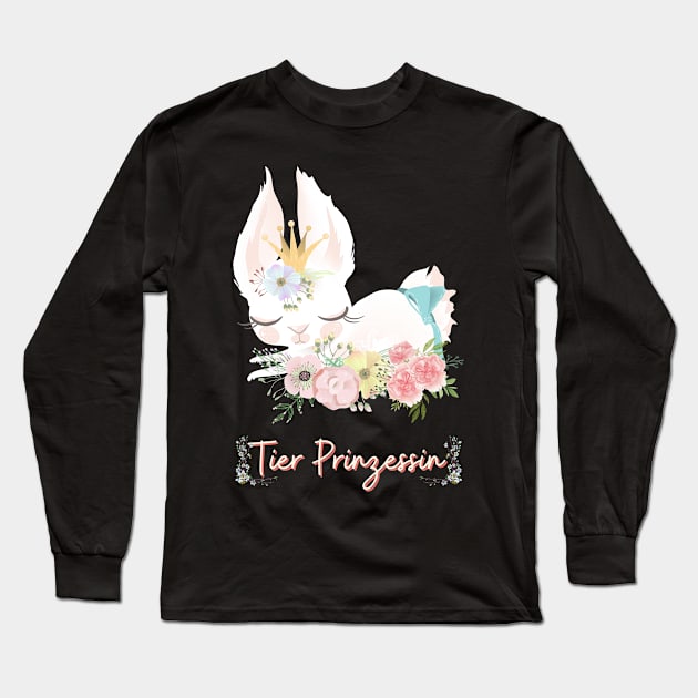 Häschen Tier Prinzessin Blumen Süß Long Sleeve T-Shirt by Maggini Art